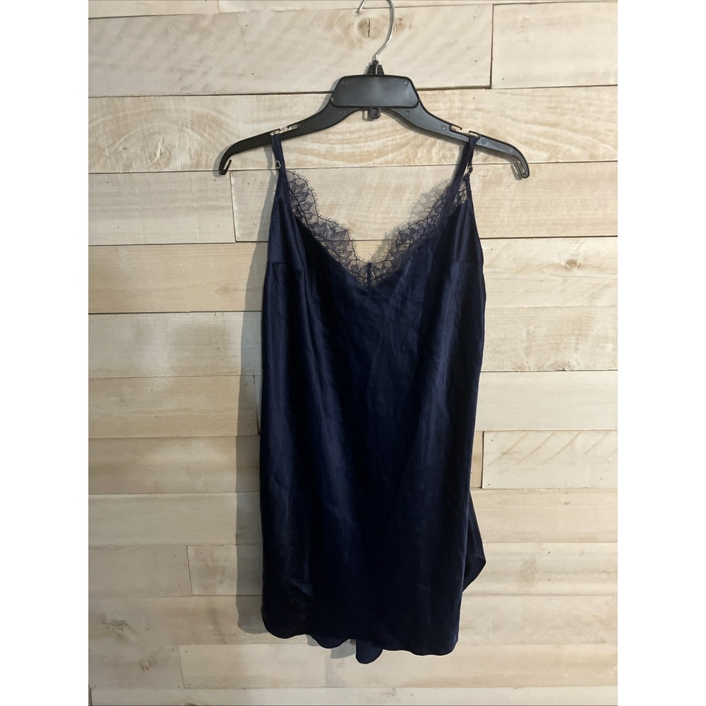 NWT Victoria's Secret Navy Lace Slip Nightgown Lingerie Size L